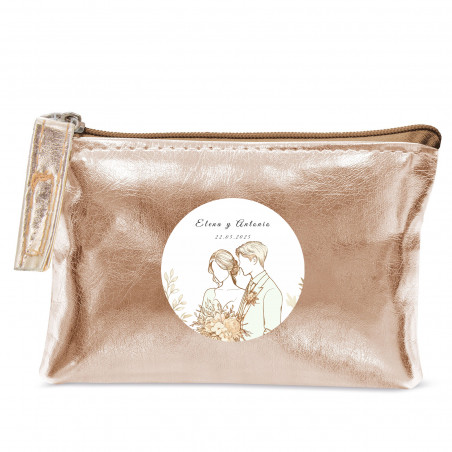 Monedero elegante con adhesivo de boda personalizado