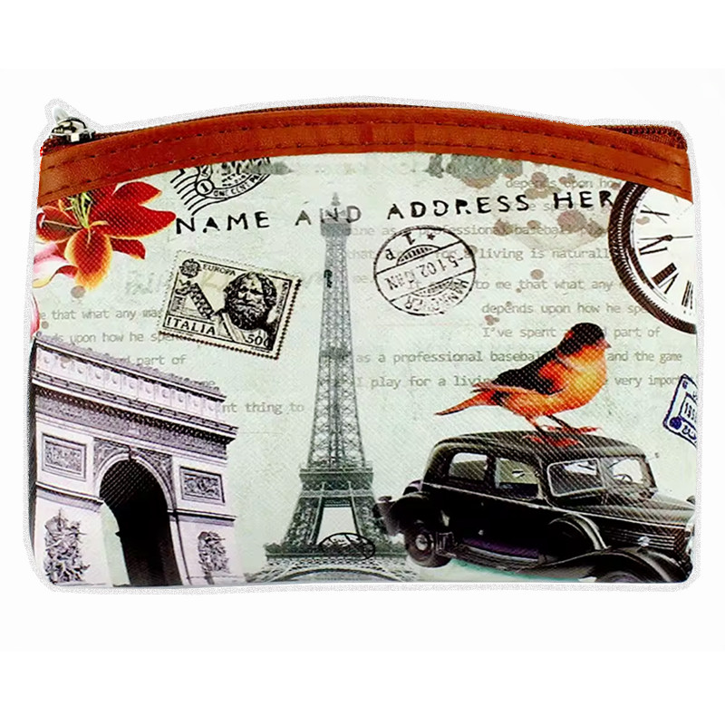Monedero vintage París con cremallera