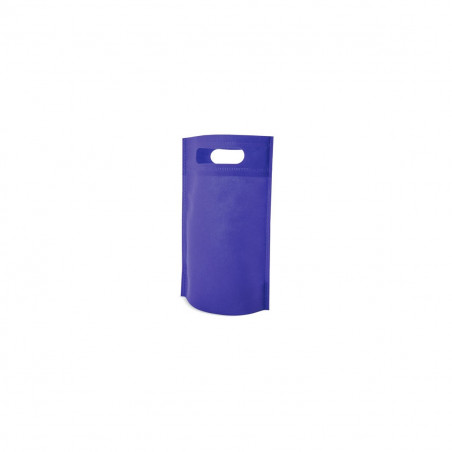 Botella de vino y sacacorchos en bolsa azul personalizada para detalles día del padre