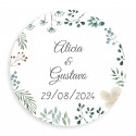 Llavero metro con adhesivo personalizado para boda