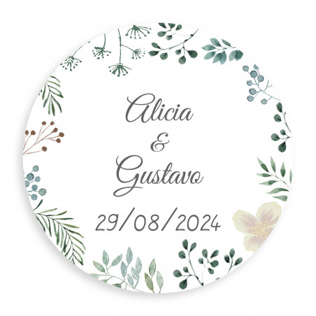 Llavero metro con adhesivo personalizado para boda
