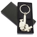 Llavero de metal para comunión caja personalizada con adhesivo