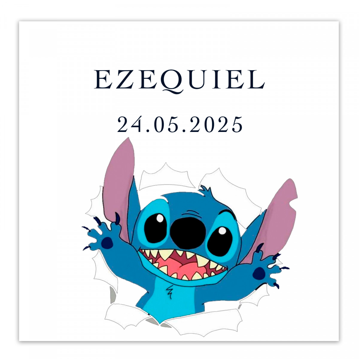 Adhesivo cuadrado 5x5cm stitch para personalizar detalles