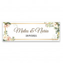 Etiqueta adhesiva personalizada con Diseño floral elegante 6x2cm