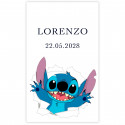 Adhesivo 3x5cm stitch personalizable para eventos
