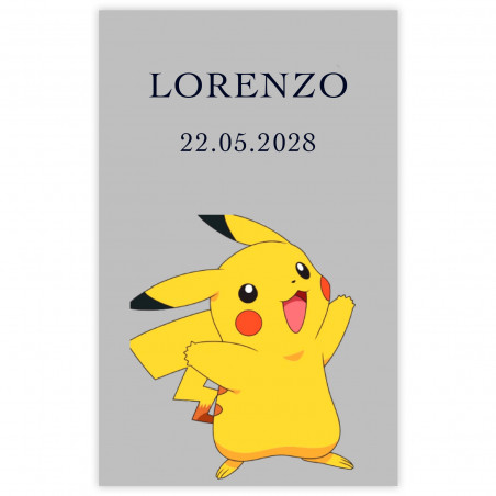 Adhesivo transparente 3x5cm pokemon personalizable para eventos