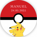 Taza de metal personalizada con adhesivo de pikachu