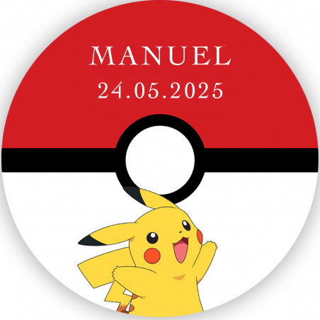 Taza de metal personalizada con adhesivo de pikachu