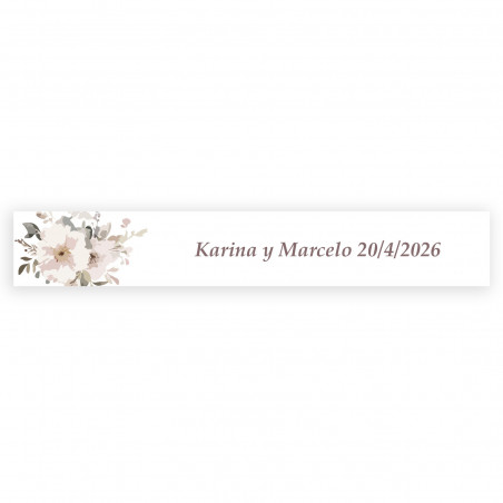 Llavero de corcho personalizado con adhesivo floral para eventos