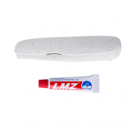 Cepillo de dientes plegable con pasta de dientes personalizado con adhesivo de superhéroes