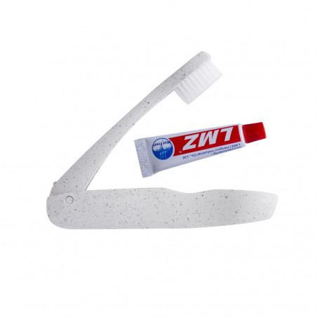 Cepillo de dientes plegable con pasta de dientes personalizado con adhesivo de superhéroes