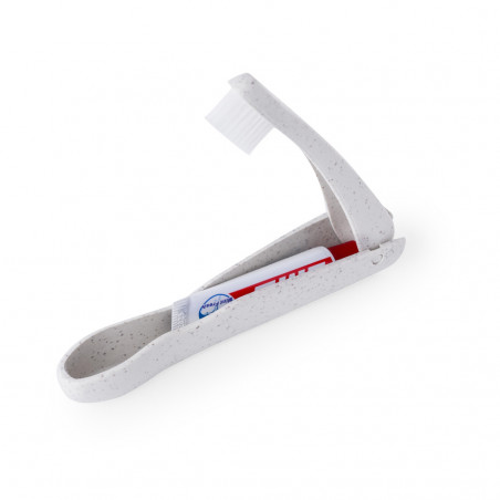 Cepillo de dientes plegable con pasta de dientes personalizado con adhesivo de superhéroes