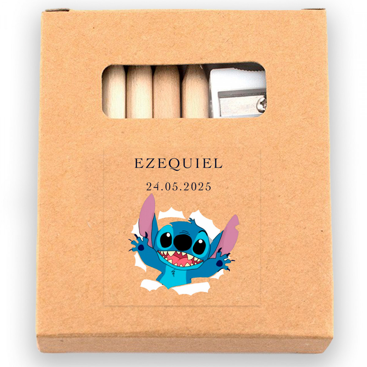 Detalles Stitch para Niños Lápices de colores con hojas para colorear