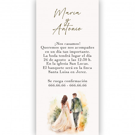 Invitación de boda romántica y elegante personalizada
