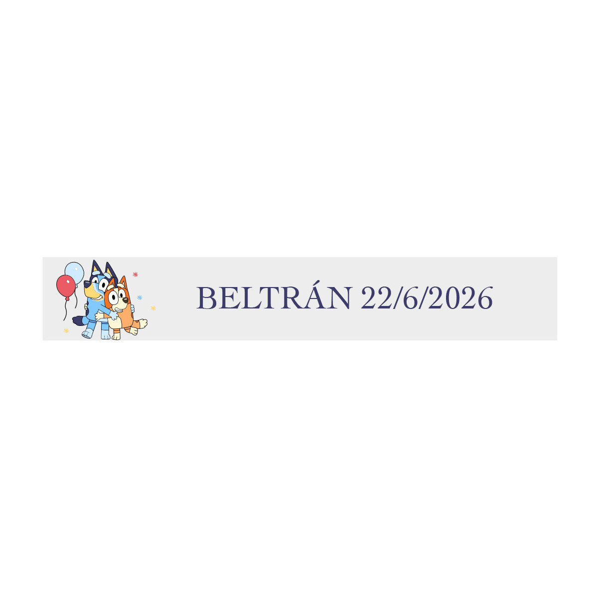 Adhesivo Personalizado Transparente Bluey y Bingo Ideal para Fiestas Infantiles 5x1cm