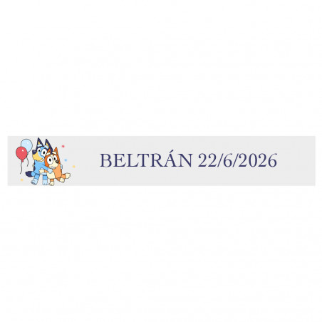 Adhesivo Personalizado Transparente Bluey y Bingo Ideal para Fiestas Infantiles 5x1cm