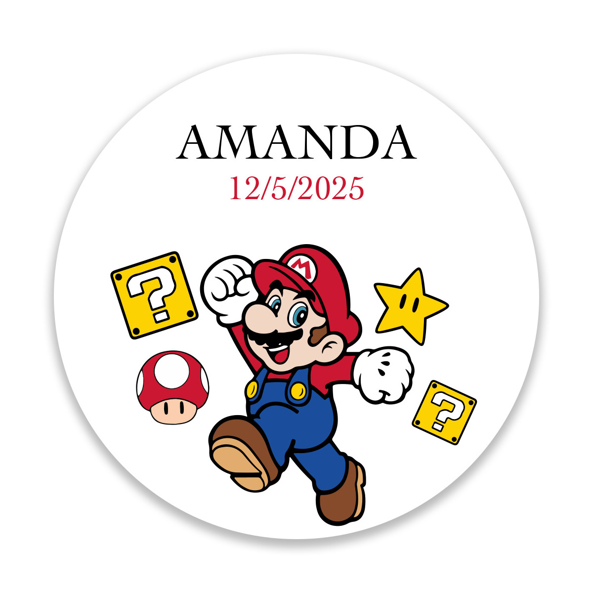Adhesivos personalizados de super mario el toque perfecto en tus fiestas 3cm