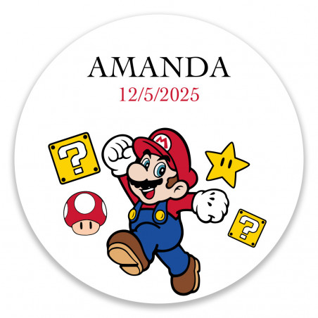 Adhesivos personalizados de super mario el toque perfecto en tus fiestas 3cm