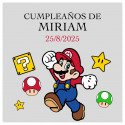 Adhesivo transparente personalizado con diseño de videojuegos perfecto para cumpleaños 5x5cm