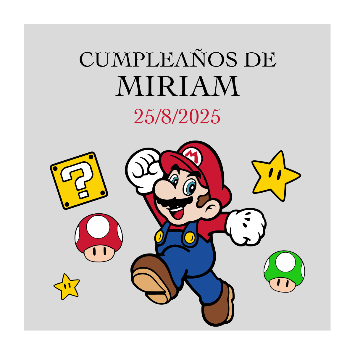 Adhesivo transparente personalizado con diseño de videojuegos perfecto para cumpleaños 5x5cm