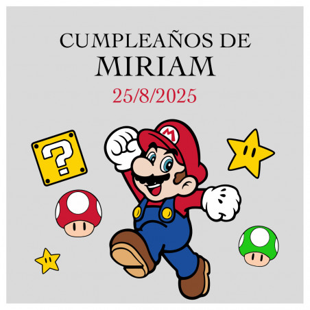 Adhesivo transparente personalizado con diseño de videojuegos perfecto para cumpleaños 5x5cm