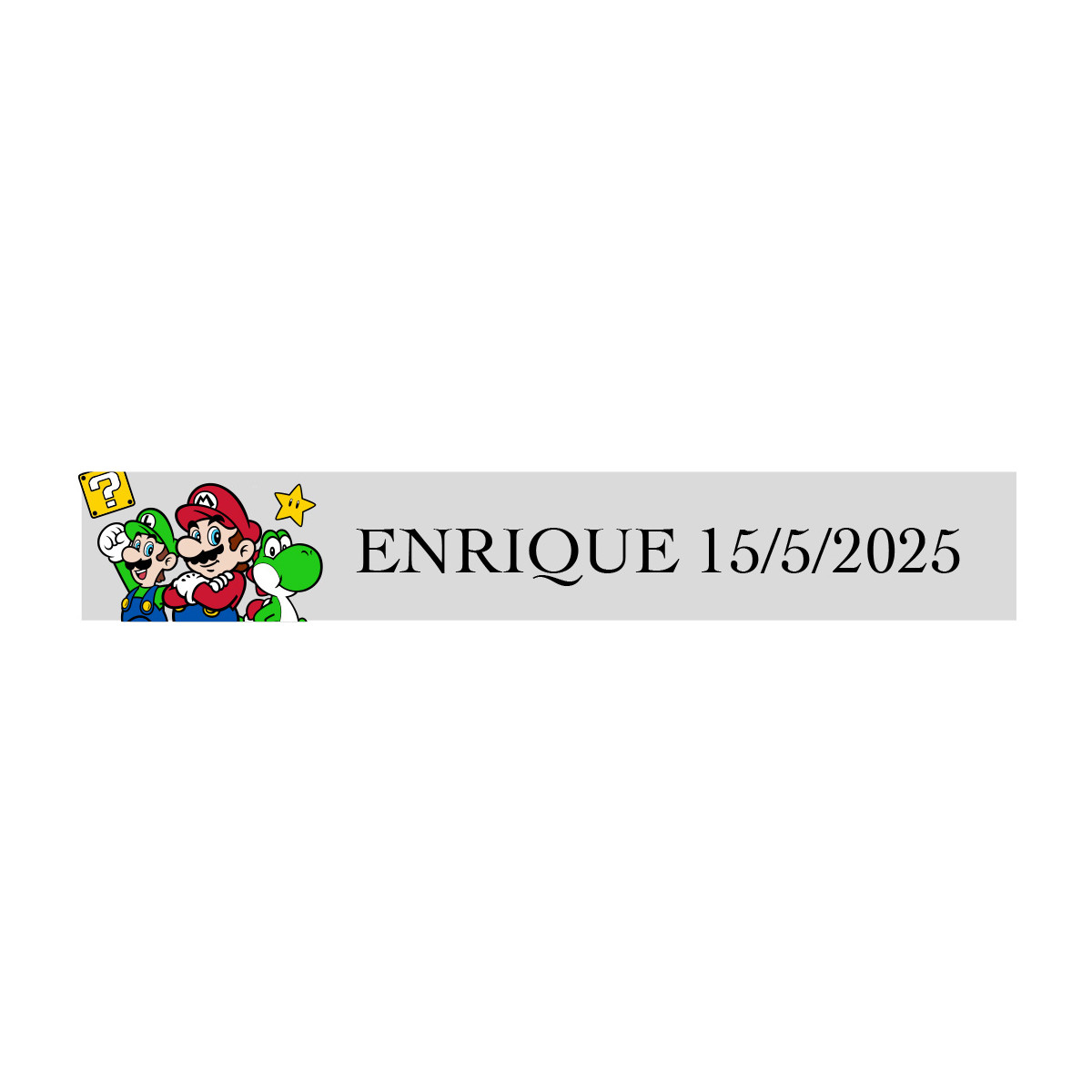 Adhesivo personalizado de mario bros transparente 5x1cm