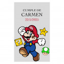 Adhesivo personalizado transparente de super mario ideal para eventos especiales 5x3cm