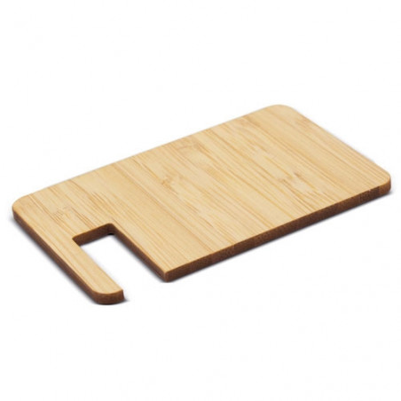 Soporte de móvil de madera presentado en sobre kraf verde personalizado