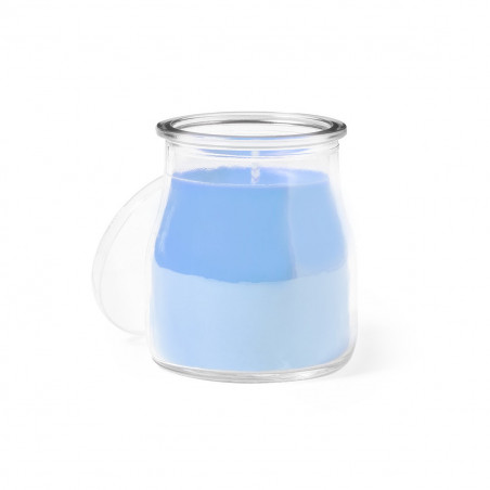 Vela aromática en tarro de cristal con tapa personalizada para detalles primera comunión