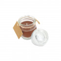 Vela aromática en tarro de cristal con tapa y etiqueta colgante personalizada para detalles
