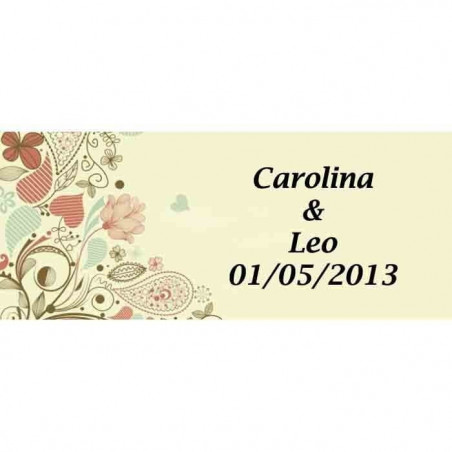 Cepillo de dientes bambú personalizado con adhesivo para bodas con pasta de dientes en caja de cartón