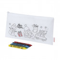 Estuche navideño para colorear con crayones y etiqueta con adhesivo personalizable para detalles
