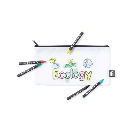 Estuche para colorear con ceras de colores y adhesivo regalo