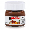 Nutella 25 gramos en tarro de cristal con adhesivo floral 3 cm personalizado para detalles