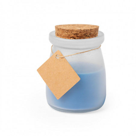 Vela aromática en tarro de cristal con etiqueta kraft con adhesivo personalizable para detalles