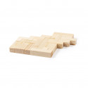 Tetris de madera presentado en caja personalizada con adhesivo de cumpleaños