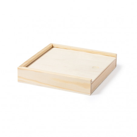 Tetris de madera presentado en caja personalizada con adhesivo de cumpleaños