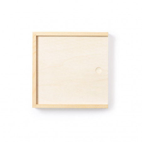 Tetris de madera presentado en caja personalizada con adhesivo de cumpleaños