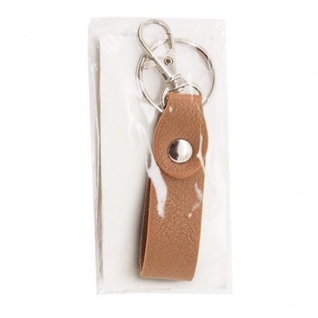 Llavero elegante en bolsa transparente con adhesivo de cáliz para detalles de comunión