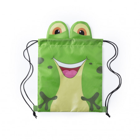 Rana bailarina y mochila infantil en bolsa de papel de animales detalle infantil