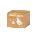 Vela aromática en caja metálica plateada personalizada con adhesivo de elefante para detalles
