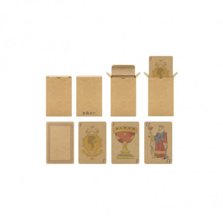 Baraja de carta española kraft con personalizada para detalles boda