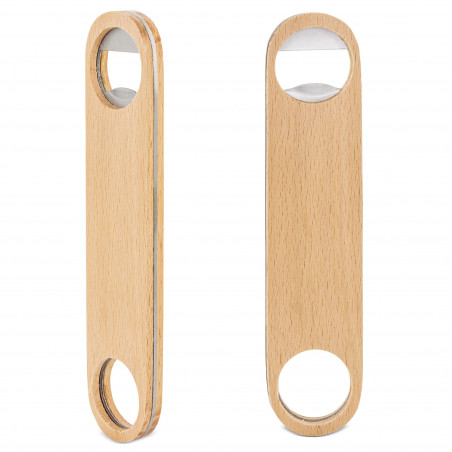 Abridor de madera personalizado con adhesivo floral