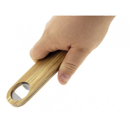 Abridor de madera personalizado con adhesivo floral