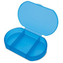 Pastillero azul trizone personalizado con adhesivo de niño para comunión
