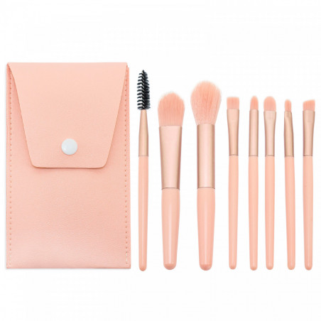 Estuche con brochas de maquillaje personalizado en bolsa de tela para detalles