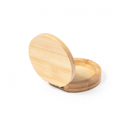 Joyero de bamboo con adhesivo personalizado para detalles boda