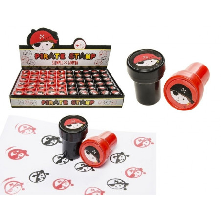 Caja pirata con lápiz sello y bolsa de chuches para niños