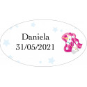 Plastilina de colores diseño unicornio en bolsa fucsia con adhesivo personalizable para detalles