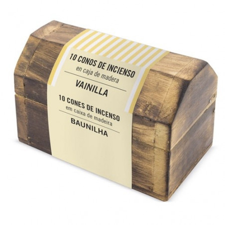 Cofre de incienso con conos personalizado con adhesivo para bodas